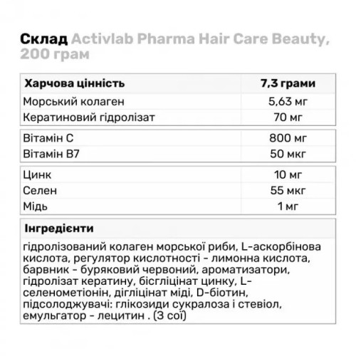 Activlab Pharma Hair Care Beauty 200 g