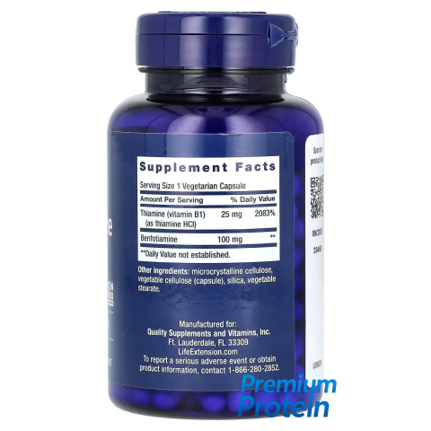 Life Extension Benfotiamine + Thiamine — capsules | 120 × 100 mg