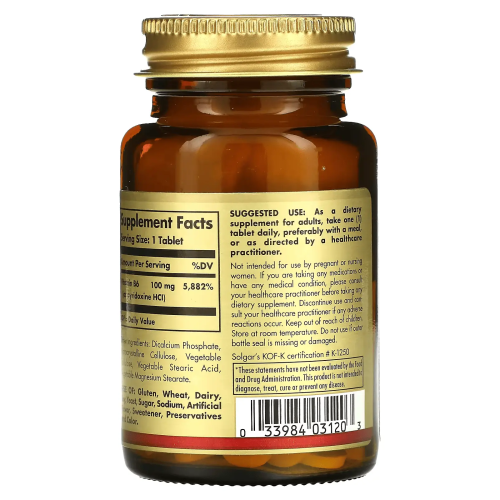 Solgar Vitamin B6 - tablets | 100 × 100 мг