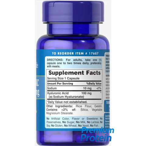 Puritan's Pride Hyaluronic Acid 100 mg 30 caps