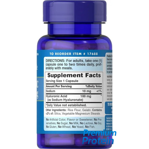 Puritan's Pride Hyaluronic Acid 100 mg 60 caps
