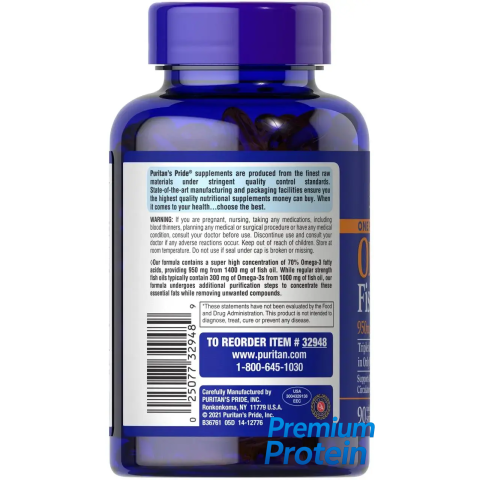 Puritan's Pride Omega 3 Fish Oil 950 mg 90 softgels