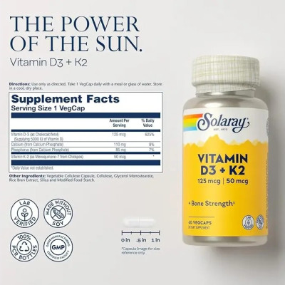 Solaray Vitamin D3 & Vitamin K2 — capsules | 60