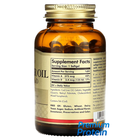 Solgar Vitamin А and D Cod Liver Oil 100 softgels