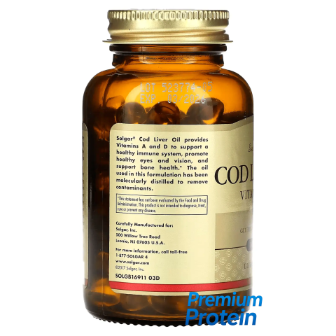 Solgar Vitamin А and D Cod Liver Oil 100 softgels