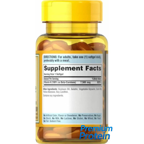 Puritan’s Pride Beta-Carotene 7500 mcg 100 softgels