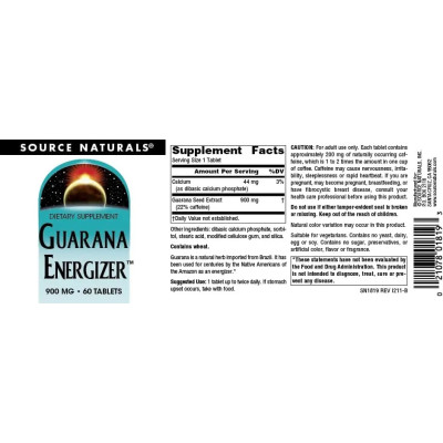 Source Naturals Guarana Energizer™ — tablets | 60 × 900 мг