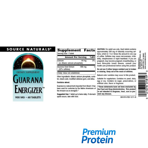Source Naturals Guarana Energizer™ — tablets | 60 × 900 mg
