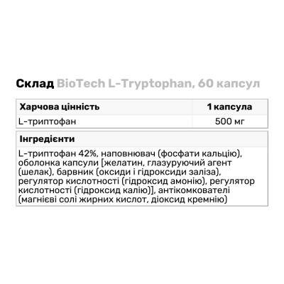 BioTech L-Tryptophan, 60 капсул