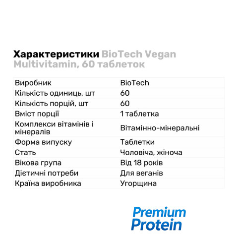 BioTech Vegan Multivitamin, 60 таблеток