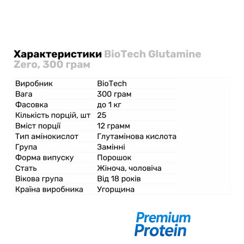 BioTech Glutamine Zero, 300 грам