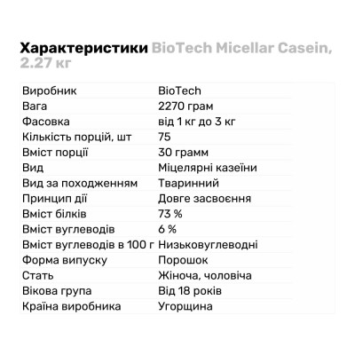 BioTech Micellar Casein, 2.27 кг