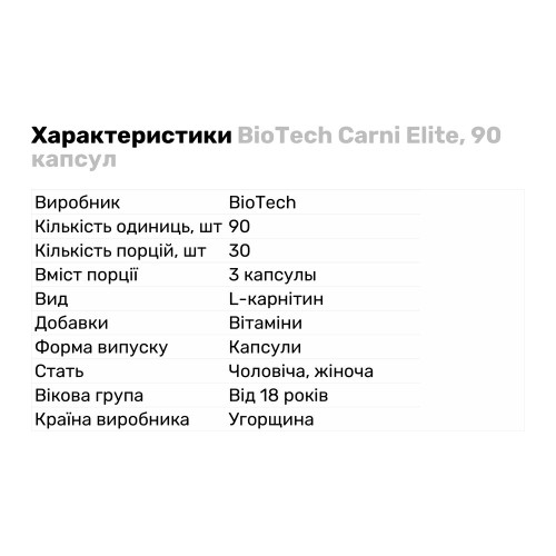 BioTech Carni Elite, 90 капсул