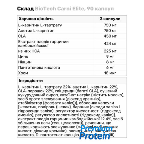BioTech Carni Elite, 90 капсул