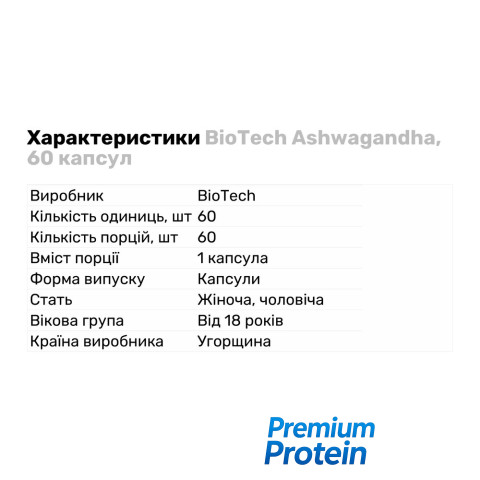 BioTech Ashwagandha, 60 капсул
