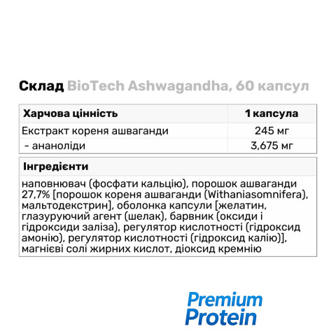 BioTech Ashwagandha, 60 капсул