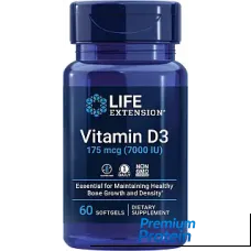 Life Extension Vitamin D3 — softgels | 60 × 175 mcg (7000 IU)