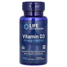 Life Extension Vitamin D3 — softgels | 250 × 25 mcg (1000 IU)