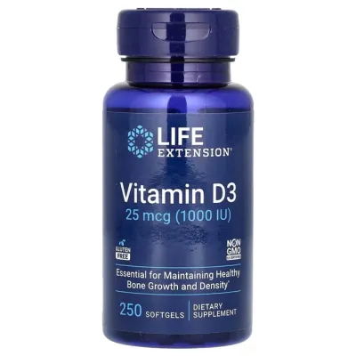 Life Extension Vitamin D3 - softgels | 250 × 25 mcg (1000 IU)
