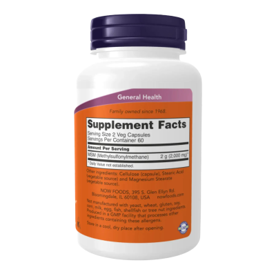 NOW MSM — capsules | 240 × 1000 mg