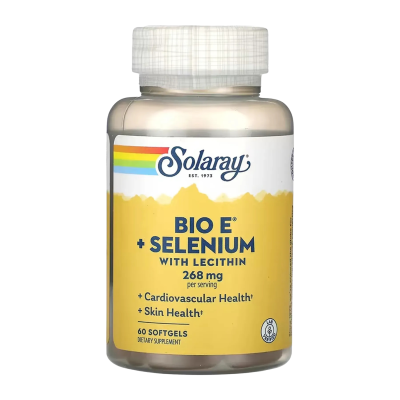 Solaray Vitamin E with Selenium — softgels | 60 × 268 mg