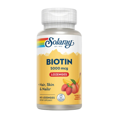 Solaray Biotin — lozenges | 60 × 5000 mcg