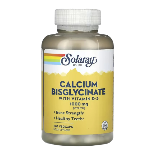 Solaray Calcium Bisglycinate with Vitamin D3 — capsules | 120 × 1000 mg