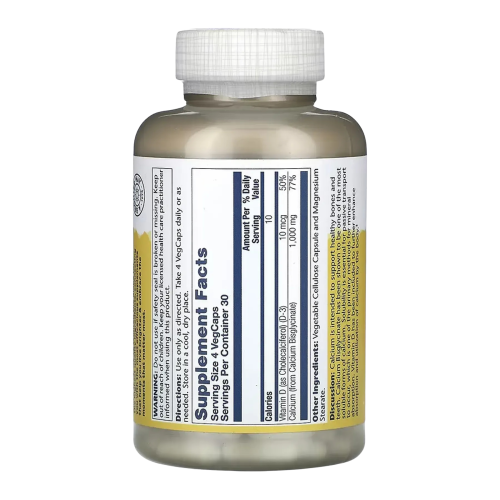 Solaray Calcium Bisglycinate with Vitamin D3 — capsules | 120 × 1000 mg