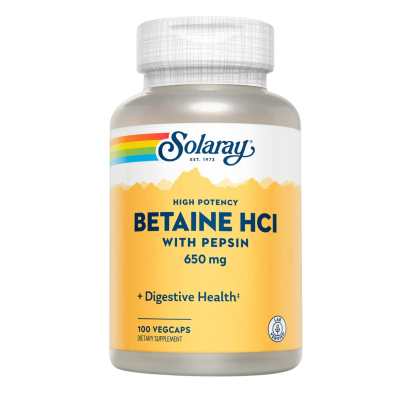 Solaray Betain HCl with Pepsin — capsules | 100 × 650 mg
