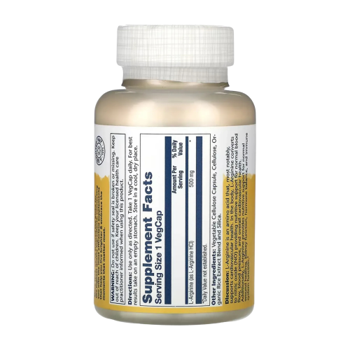 Solaray L-Arginine Free Form — capsules | 100 × 500 mg