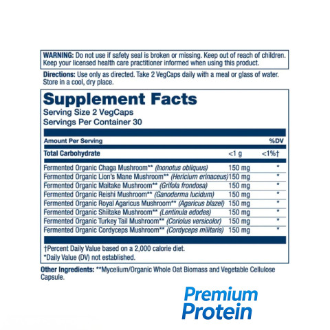 Solaray Org Grown Mushroom Complete — capsules | 60 × 1200 mg