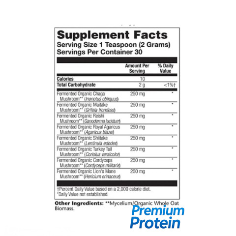 Solaray Organic Fermented Mushroom Complete - powder | 60 г × 2000 мг