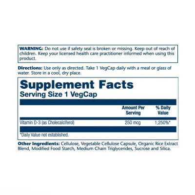 Solaray Vitamin D3 - capsules | 60 × 250 mcg