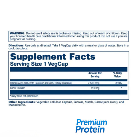 Solaray Vitamin A Dry Form — capsules | 60 × 7600 mcg