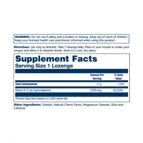 Solaray Vitamin B12 — lozenges | 90 × 2000 mcg