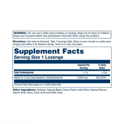 Solaray Vitamin B12 — lozenges | 30×5000 mcg