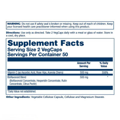 Solaray Vitamin C&Bioflavonoids 1:1 — capsules | 100 × 500 мг
