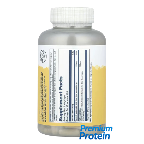 Solaray Vitamin C & Bioflavonoids 1:1 — capsules | 250 × 500 mg