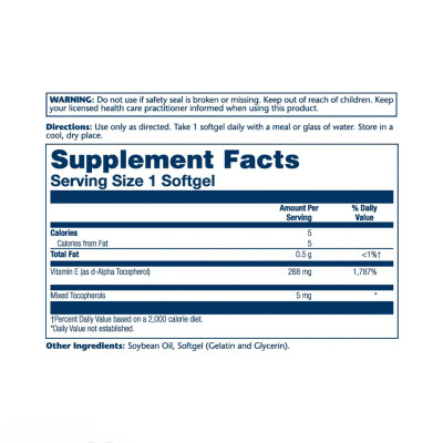Solaray Vitamin E - softgels | 50 × 268 mg