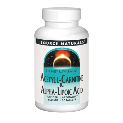 Source Naturals Acetyl L-Carnitine & Alpha-Lipoic Acid — tablets | 30 × 650 mg