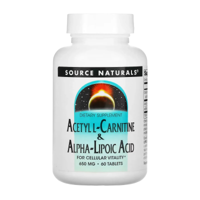 Source Naturals Acetyl L-Carnitine & Alpha-Lipoic Acid — tablets | 60 × 650 mg