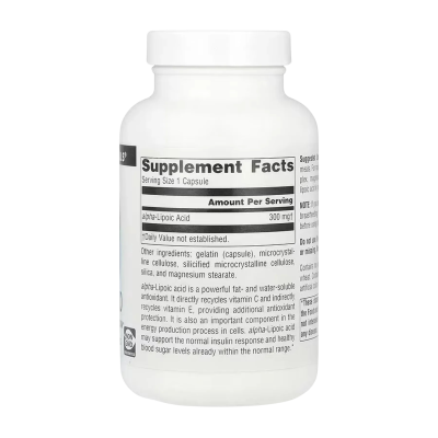Source Naturals Alpha Lipoic Acid - capsules | 120 × 300 мг