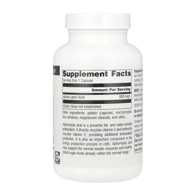 Source Naturals Alpha Lipoic Acid - capsules | 120 × 600 мг