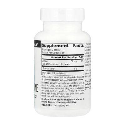 Source Naturals L-Phenylalanine — tablets | 100 × 500 мг