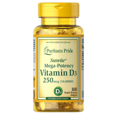 Puritan's Pride Vitamin D3 — softgels | 100 × 250 mcg (10000 IU)