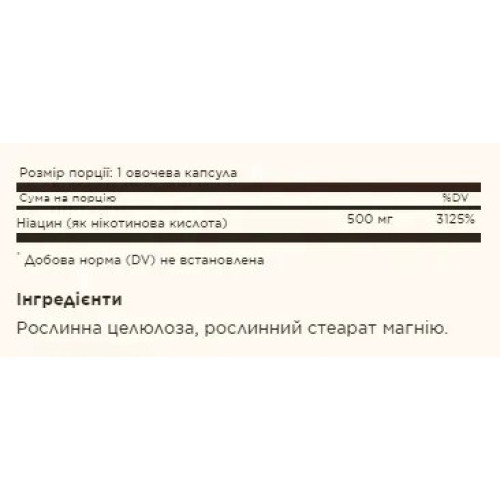 Solgar Niacin (Vitamin B3) — capsules | 100 × 500 мг
