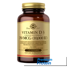 Solgar Vitamin D3 — softgels | 120 × 250 mcg (10 000 IU)