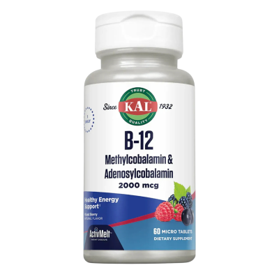 KAL B-12 Methylcobalamin and Adenosylcobalamin — tablets | 60 × 2000 mcg