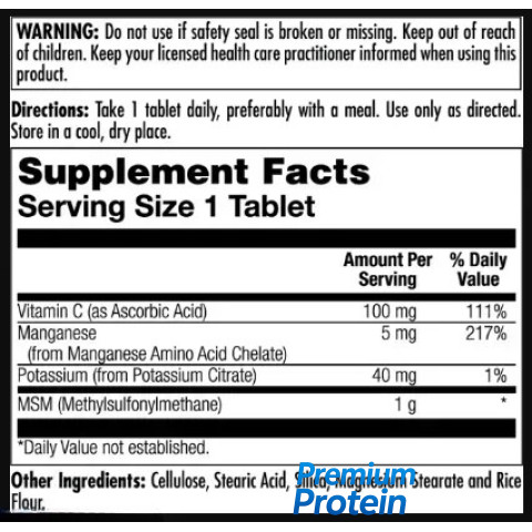 KAL MSM — tablets | 80 × 1000 mg